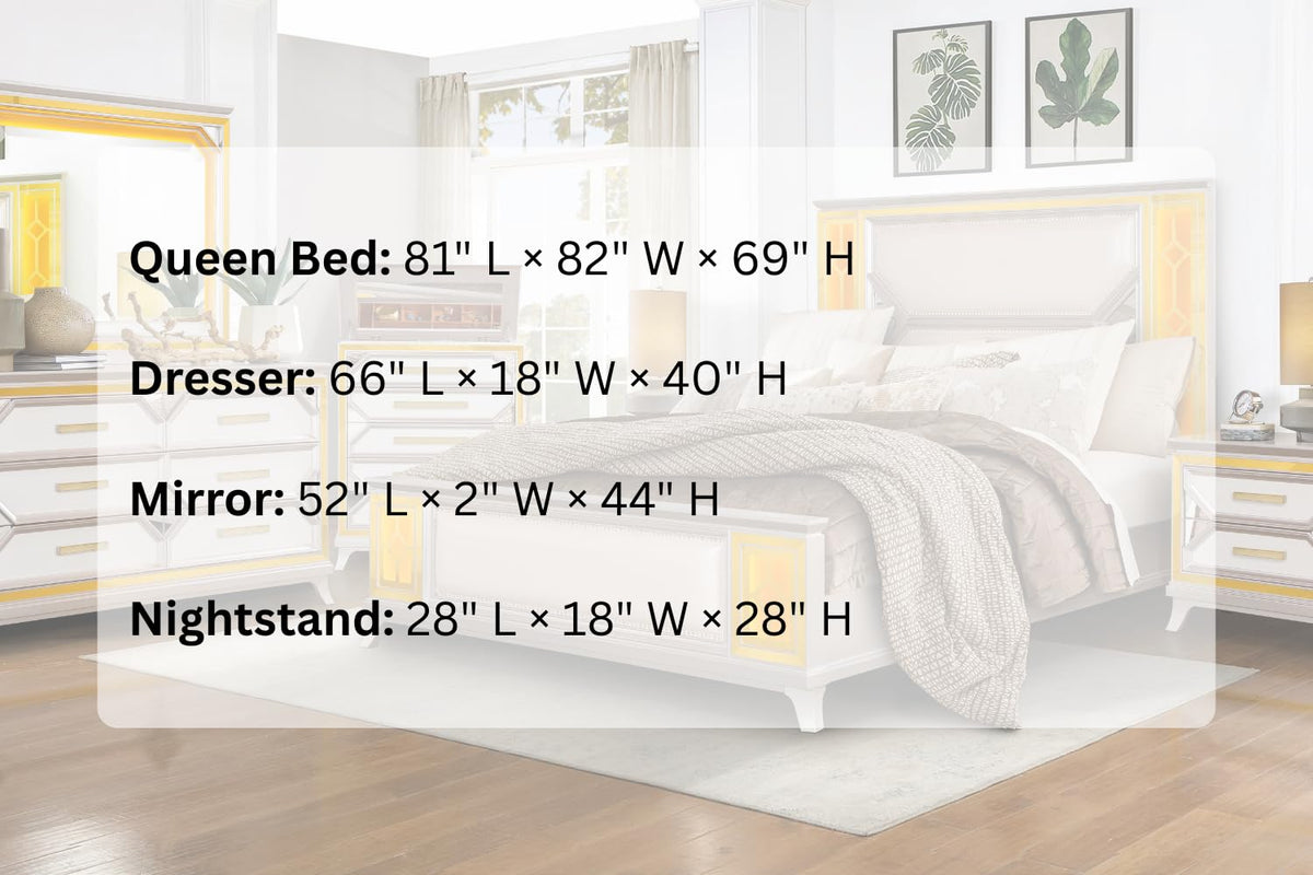 Claire White Bedroom Set — Queen & King — product view 9