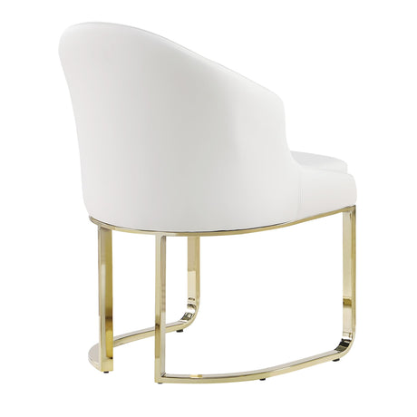 Desmond Contemporary Faux Leather Dining Chair with Gold Legs - detail view