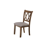 Paige Transitional Wood Frame 6 Pcs Dining Set with Bench in Natural Oak - detail view