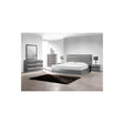 Leon 5-Piece Poplar Wood Queen Bedroom Set in Gray High Gloss - front view
