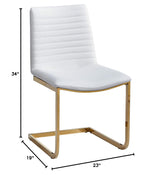 Blanca Contemporary Dining Chair with Gold Legs - side view