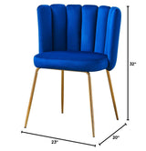 Nolan Dining Chair - front view - Navy Blue