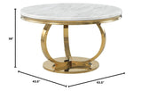 Lexington Round 44" Faux Marble Top Dining Table - side view