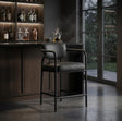 Recency Mid-Century Modern Counter Height Stool in Ink - front view
