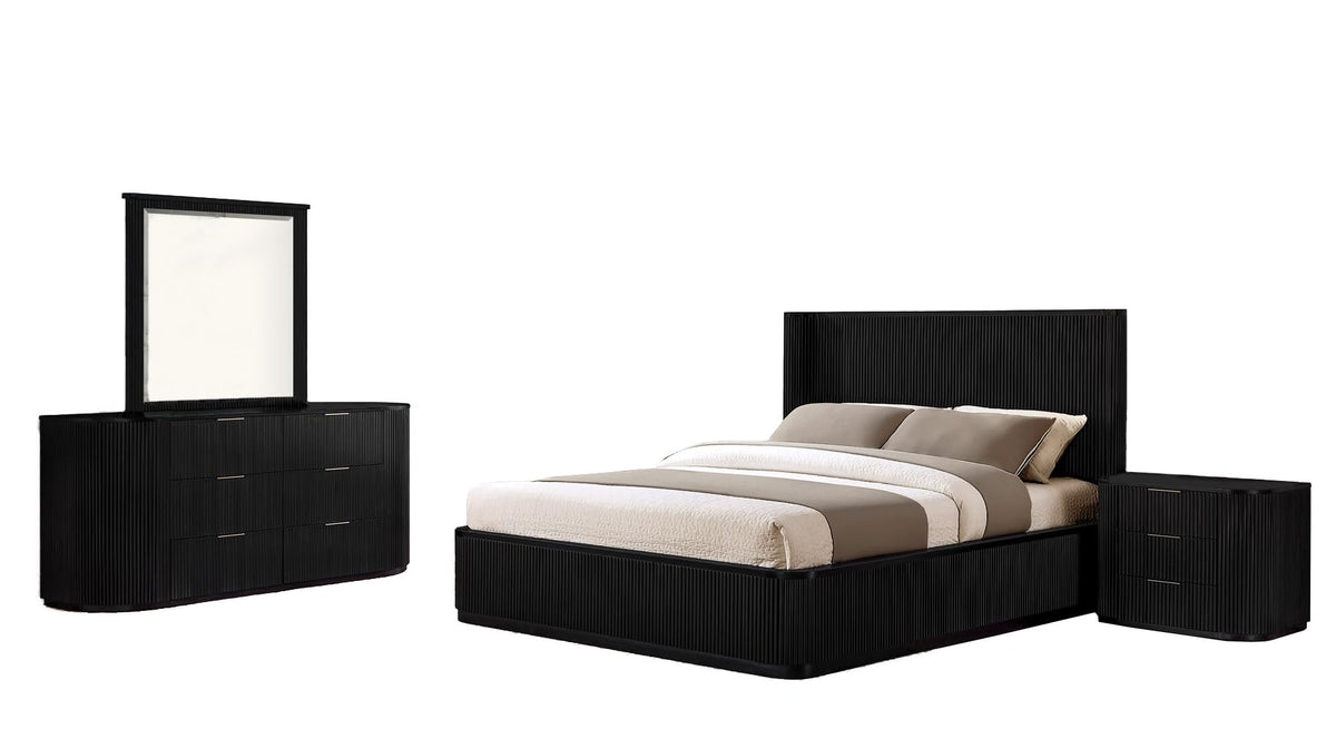 Quintet 5-Piece Modern Mid Century Fluted Bedroom Furniture Set