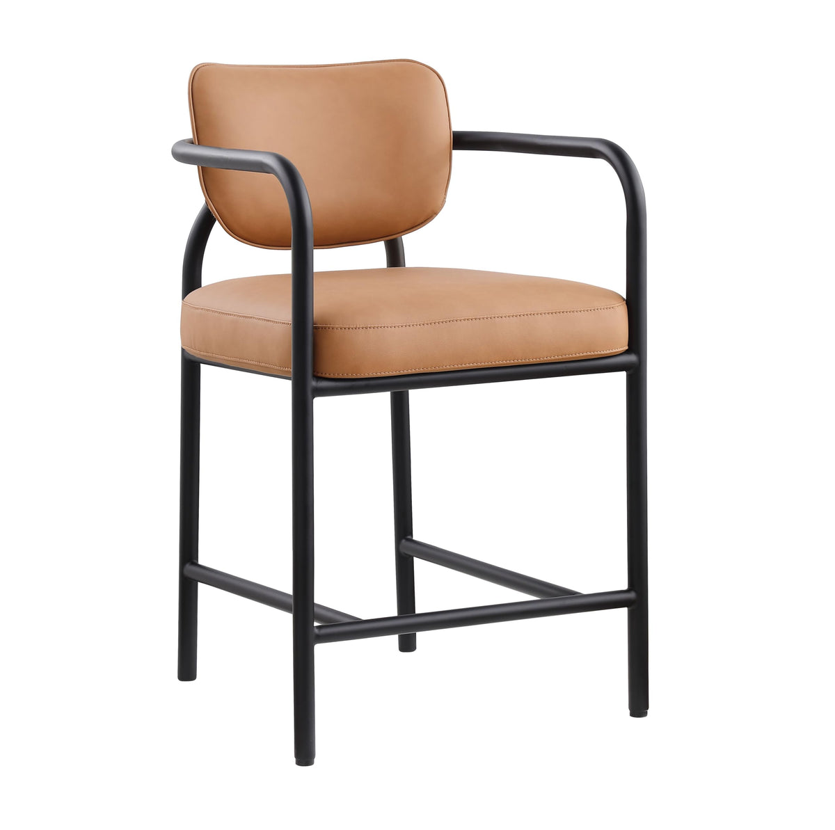 Recency Mid-Century Modern Counter Height Stool in Cognac
