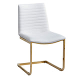Blanca Contemporary Dining Chair with Gold Legs - detail view
