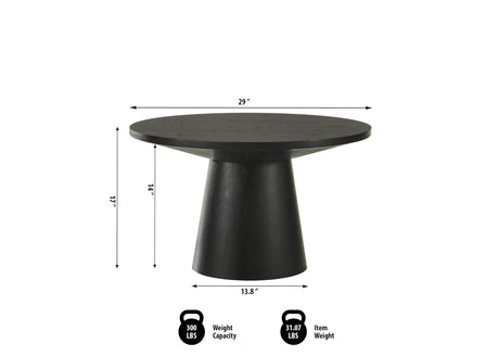 Terra 29" Round Pedestal Coffee Table - side view