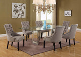 Nicolette 72" Solid Wood Dining Table in Mirrored Silver - detail view