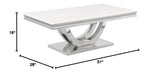 Trinidad Coffee Table in Silver - side view