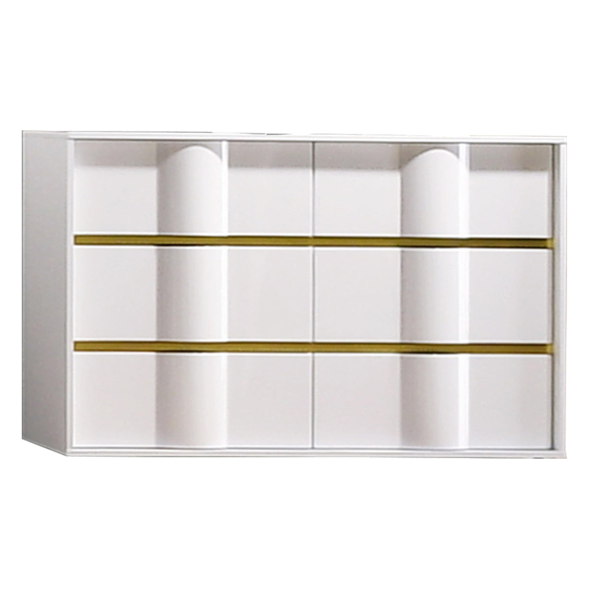 Havana 5-Piece Modern Bedroom Set with Bed, Eastern King, 6-Drawer Dresser in White - front view