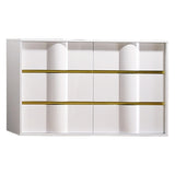 Havana 5-Piece Modern Bedroom Set with Bed, Eastern King, 6-Drawer Dresser in White - front view
