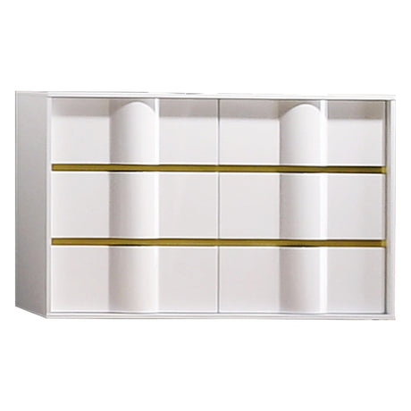 Havana 5-Piece Modern Bedroom Set with Bed, Eastern King, 6-Drawer Dresser in White - front view