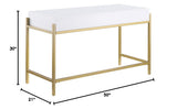 Trish 3 Drawer Computer Desk in Gold - side view
