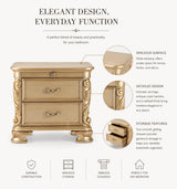 Grand Traditional Miranda Ornate Gold Finished Master Bedroom Set