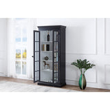 Lucinda 75" Tall Bookshelf Cabinet with Dual Glass Door Display - front view