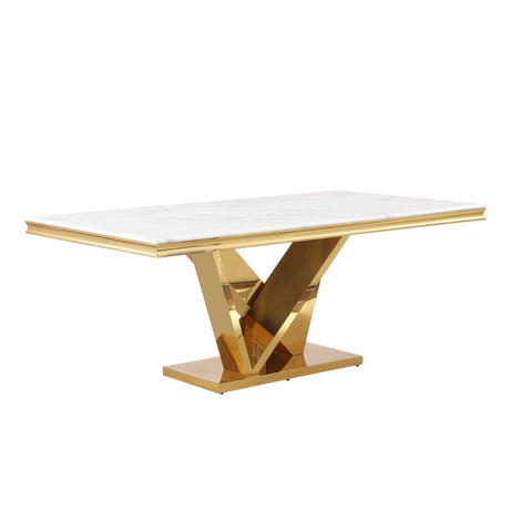 Thiago Dining Table in Gold