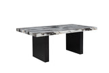 Sheridan 78" Transitional Rectangle Charcoal Lava Top Dining Table