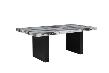 Sheridan 78" Transitional Rectangle Charcoal Lava Top Dining Table