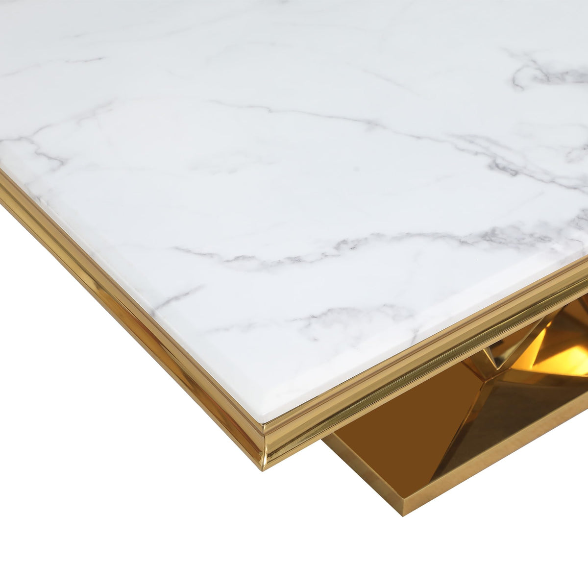 Thiago Dining Table in Gold - detail view