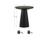 Terra 20" Round Pedestal Console Table in Ebony Black - side view - Ebony Black