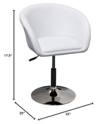 Faux Leather Swivel Coffee Chair in Red/Chrome Legs - front view