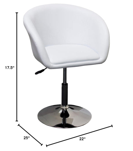 Faux Leather Swivel Coffee Chair in Red/Chrome Legs - front view