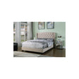 Yvette Upholstered Tufted with Wingback Platform Bed King Beige - front view