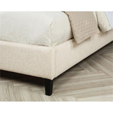 Tlerae Modern Upholstered Bed Frame (Eastern King/Oat) in Oatmeal - angle view