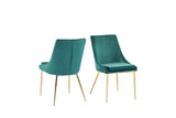 Treina Mid-Century Modern White Laquered 5 Pcs Round Dining Set in Green - room setting