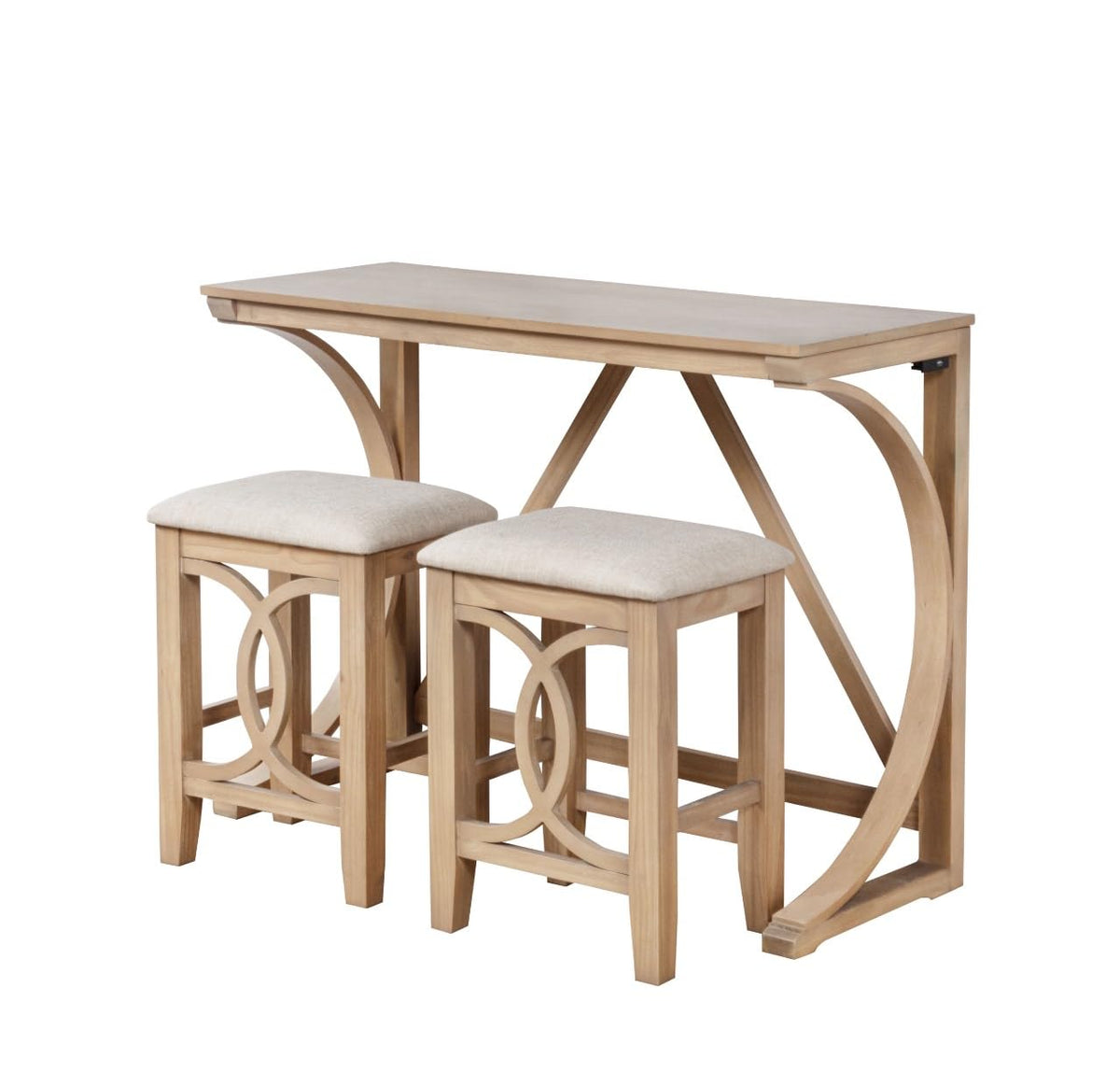Dappelle 57" Mid-Century Modern 3-Piece Pub Dining Set