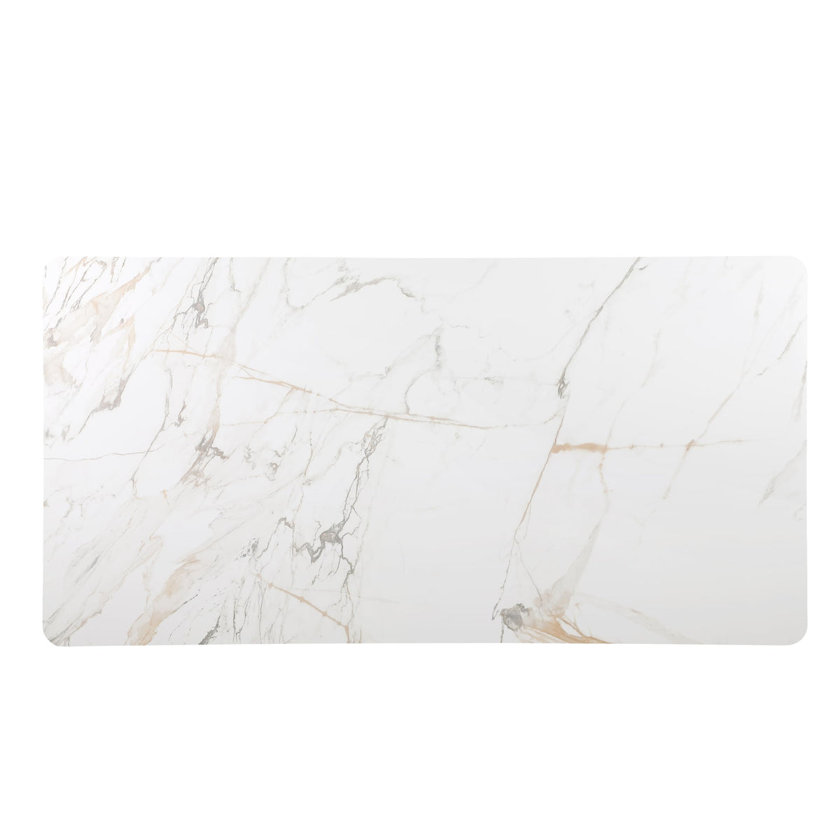 Trandell 79" Modern Glam Rectangle Faux Marble Top Dining Table - room setting