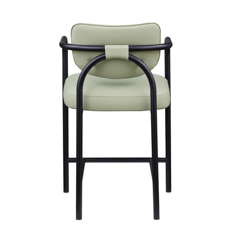 Recency Mid-Century Modern Counter Height Stool in Soft Sage - detail view