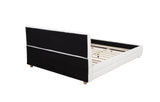 Ctalon Queen Fleece Upholstered Bed Frame, Low Profile in Cream - room setting