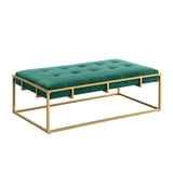 Anika Velvet Rectangular Ottoman in Green