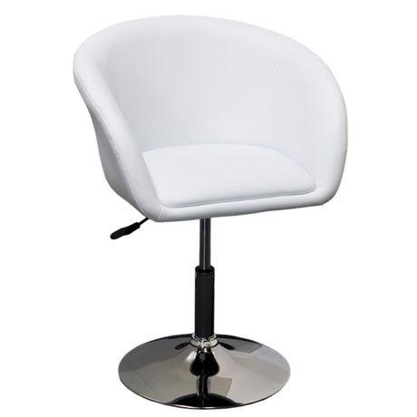 Faux Leather Swivel Coffee Chair in Red/Chrome Legs