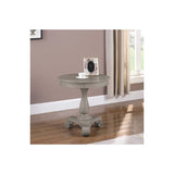 Antique Round Pedestal End Table in Teal
