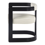 Bjorn Mid-Century Modern Wooden Dining Faux Leather Cushions, 1 Chair in Cream With Black Legs - angle view
