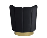 Modern Velvet New Swivel Accent Chair in Black - angle view - Black