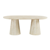 Vyn 78" Modern Oval Dining Table Concrete Tavertine Finish - angle view