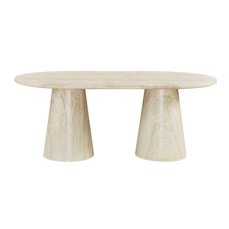 Vyn 78" Modern Oval Dining Table Concrete Tavertine Finish - angle view