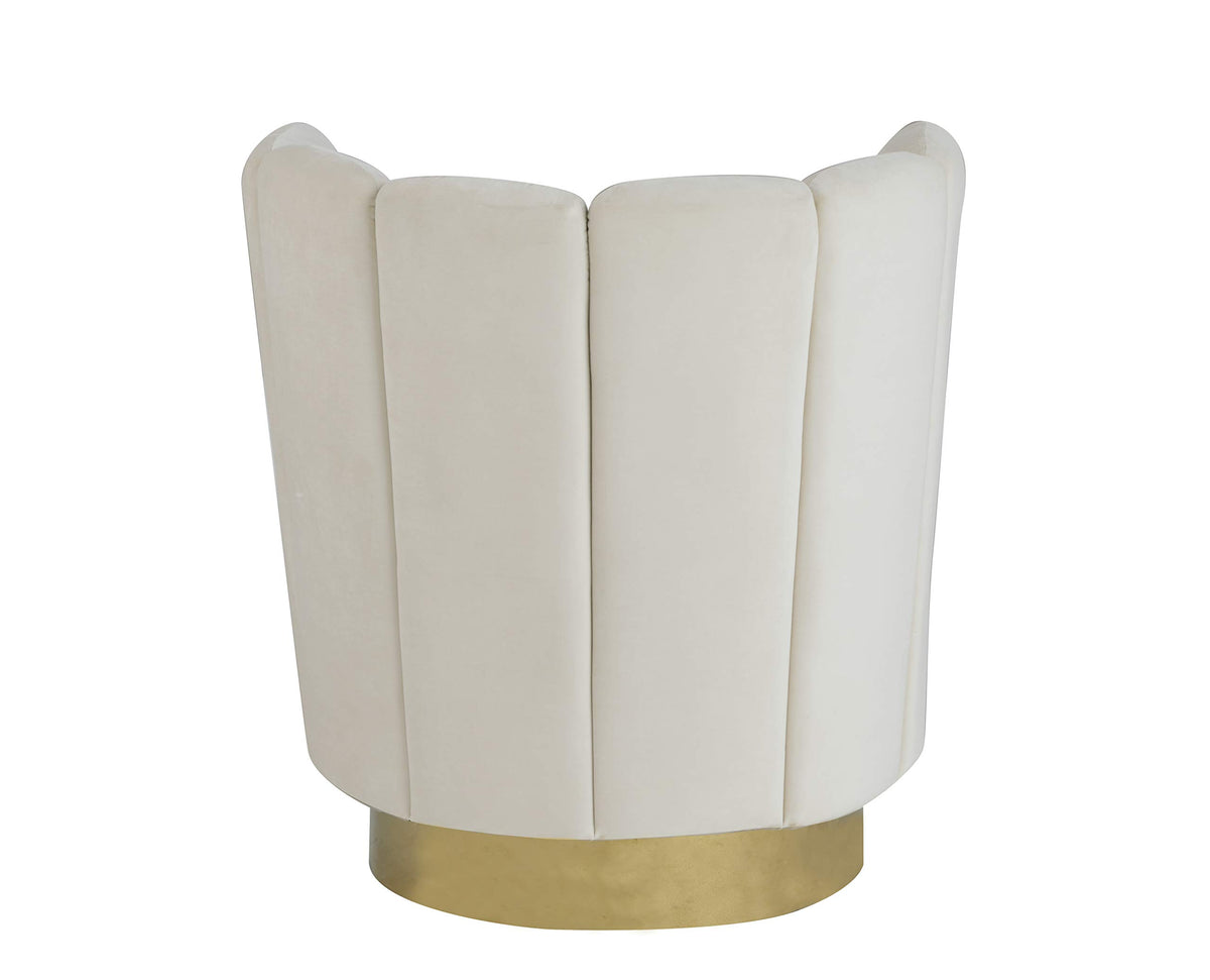 Modern Velvet New Swivel Accent Chair in Cream - room setting