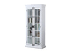 Lucinda 75" Tall Bookshelf Cabinet with Dual Glass Door Display