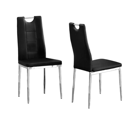 Trevi Faux Leather Armless Dining Chairs with Padded Cushion Seat
