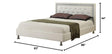 Modern Glam Faux Leather Platform Bed White Queen - front view