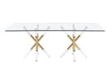 Dalton Rectangular Glass Gold Dining Table