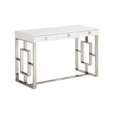 New Modern Desk, White/Silver