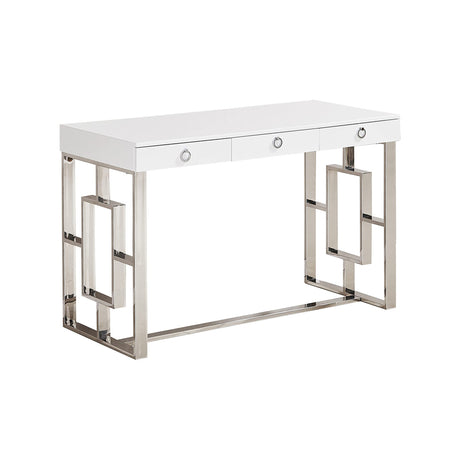 New Modern Desk, White/Silver