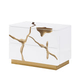 Trevello Modern Contemporary High-Gloss Lacquered Right Nightstand