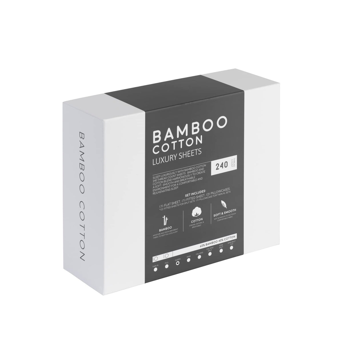 Bamboo Cotton Sheet Set for Adjustable Beds - 240 Thread Count, 18" Deep Pockets – image 4
